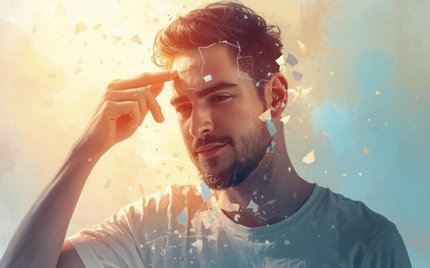 Man deep in thought visualizing personal growth and rediscovering forgotten dreams - concept of reviving creativity and inner purpose. - TorieBuilds